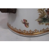 Porcelanowa Waza - Jaskółki - Amfora Wazon - Porcelana + Brąz - Biała Sygn