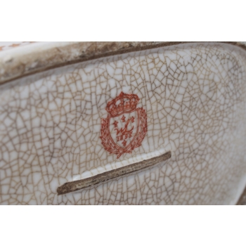 Porcelanowa Waza - Jaskółki - Amfora Wazon - Porcelana + Brąz - Biała Sygn