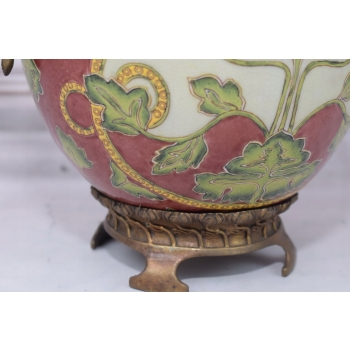Porcelanowa Waza - Ważki - Amfora Wazon - Porcelana + Brąz - Sygn