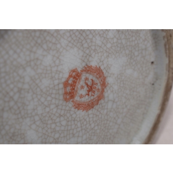 Biały Wazon Waza Amfora - Porcelana - Kwiaty Papuga - Dekoracja