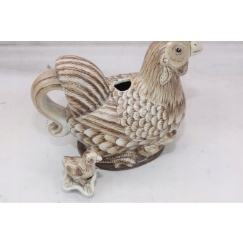 Porcelanowy Kogut - Wazon na Kwiaty Figura Figurka z Porcelany - Sygnowana