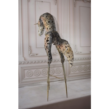 Duża Ogrodowa Figura - Skaczący Lis - Rzeźba Dom - Vintage - Prezent