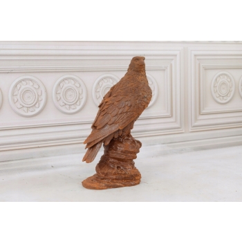 Żeliwna Stara Figura - Orzeł Na Skale - Rustykalna Figurka Ozdoba