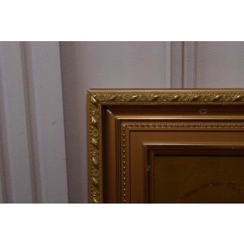 Gustav Klimt - Pocałunek Zakochani - Stary Obraz Olejny - Na Drewnie