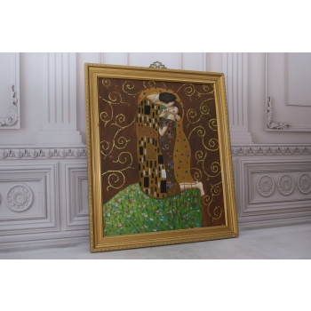 Gustav Klimt - Pocałunek Zakochani - Obraz Olejny - Prezent Ślub Para Młoda