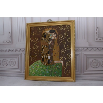 Gustav Klimt - Pocałunek Zakochani - Obraz Olejny - Prezent Ślub Para Młoda