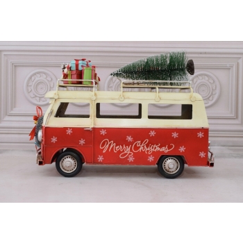 Metalowy Świąteczny Van - Bus - Merry Christmas - Święta Ozdoba Prezent