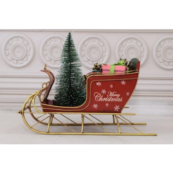 Metalowe Sanie Świętego Mikołaja - Merry Christmas - Święta Prezent Ozdoba