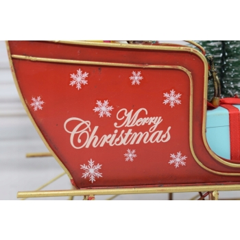 Metalowe Sanie Świętego Mikołaja - Merry Christmas - Święta Prezent Ozdoba