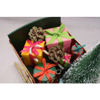 Metalowe Sanie Świętego Mikołaja - Merry Christmas - Święta Prezent Ozdoba