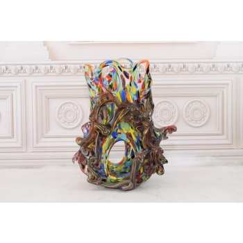Kolorowy Wazon - Murano Style - Abstrakcja - Grube Włoskie Szkło