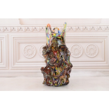 Kolorowy Wazon - Murano Style - Abstrakcja - Grube Włoskie Szkło
