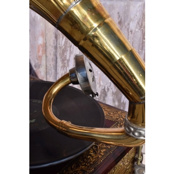 Gramofon Kwadrat - Rzeźbiony - Patefon - Stojak - Tuba - Sprawny