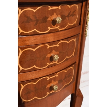 Komoda z Owalnym Blatem - Stolik Okrągły - Barok - 3 Szuflady