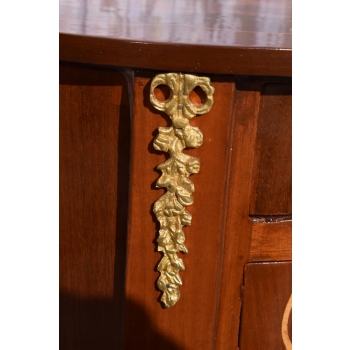 Komoda z Owalnym Blatem - Stolik Okrągły - Barok - 3 Szuflady