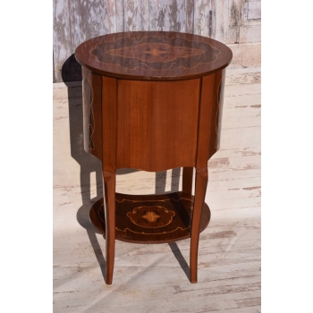 Komoda z Owalnym Blatem - Stolik Okrągły - Barok - 3 Szuflady