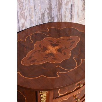 Komoda z Owalnym Blatem - Stolik Okrągły - Barok - 3 Szuflady