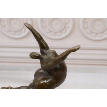Łgarska Kobieta - Figura Z Brązu - Gruba Gimnastyczka - Dekoracja
