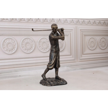 GOLFISTA - MĘŻCZYZNA GRAJĄCY W GOLFA - FIGURA Z Żeliwa - PREZENT