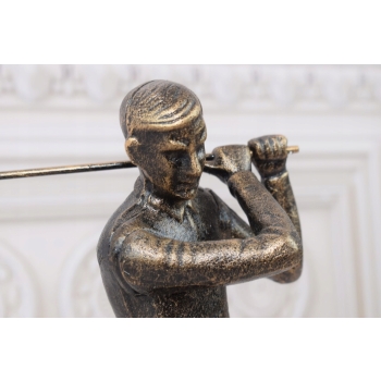 GOLFISTA - MĘŻCZYZNA GRAJĄCY W GOLFA - FIGURA Z Żeliwa - PREZENT