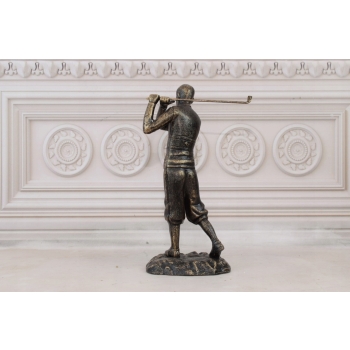GOLFISTA - MĘŻCZYZNA GRAJĄCY W GOLFA - FIGURA Z Żeliwa - PREZENT