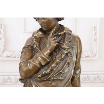Zamyślony Ludwig Van Beethoven - Kompozytor Pianista - Figura z Brązu