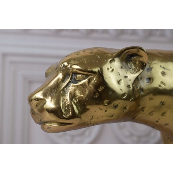 Ogromna Złota Pantera - Puma - Figura Rzeźba z Brązu Dekoracja Dom Ogród