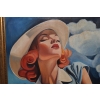 TAMARA De Łempicka - Portret Kobiety w Kapeluszu - Stary Obraz Olejny