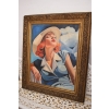 TAMARA De Łempicka - Portret Kobiety w Kapeluszu - Stary Obraz Olejny