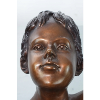 Figura Ogrodowa - Chłopiec z Żabami - Figura Rzeźba z Brązu - Dom Ogród