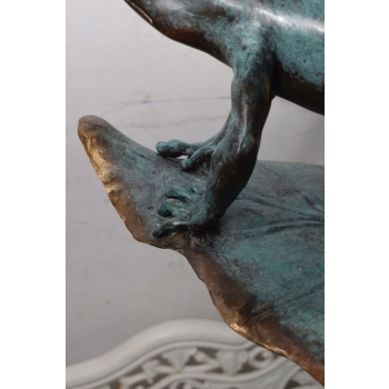 Figura Ogrodowa - Żaby na Liściach - Żaby - Figura z Brązu - Ozdoba Dom