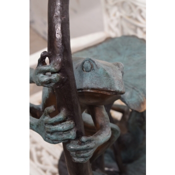 Figura Ogrodowa - Żaby na Liściach - Żaby - Figura z Brązu - Ozdoba Dom