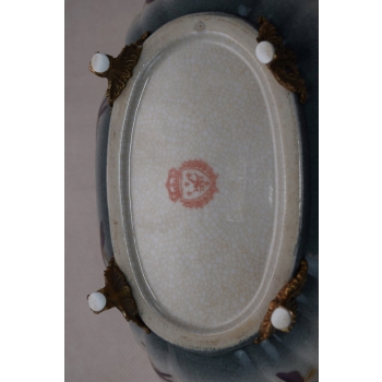 Porcelanowa Mini Patera - Mydelniczka - Porcelana + Brąz - Ważki