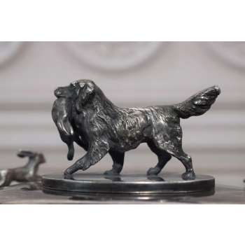 Srebrna Myśliwska Cukiernica - Pies z Kaczka - Carska Rosja 84 Srebro