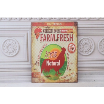 Zestaw Blaszanych Szyldów - Szyld Blaszany - BBQ - Farm Fresh Food