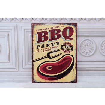 Zestaw Blaszanych Szyldów - Szyld Blaszany - BBQ - Farm Fresh Food
