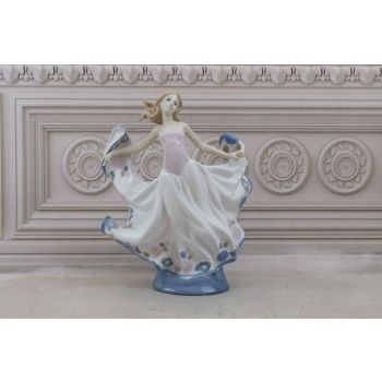 Porcelanowa Tancerka - Biała Suknia - Figura Porcelana - Prezent