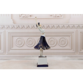 Porcelanowa Młoda Tancerka - Granatowa Suknia - Figura Porcelana - Prezent