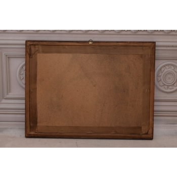 Wiktor Zin - Kapliczka - Pastel za Szkłem - Polski Stary Obraz Olejny