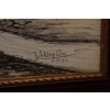 Wiktor Zin 1971 - CHATA - Pastel za Szkłem - Polski Stary Obraz Olejny