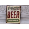 BLASZANY SZYLD - Free Beer Tomorrow - Darmowe Piwo - Zawieszka Do Baru Pub