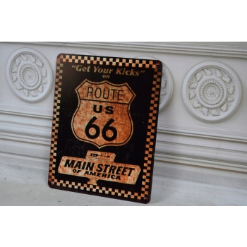 BLASZANY SZYLD - Main Street - Rout 66 - Ameryka - Zawieszka Metalowa