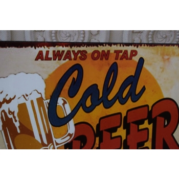 BLASZANY SZYLD - Cold Beer - Zimne Piwo Alkohol - Zawieszka Do Baru
