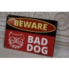 BLASZANY SZYLD - Bad Dog - Uwaga Zły Pies - Zawieszka Na Bramę Ogrodzenie