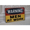 BLASZANY SZYLD - Warning Men At Work - Metalowa Dekoracja Ozdoba