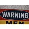 BLASZANY SZYLD - Warning Men At Work - Metalowa Dekoracja Ozdoba