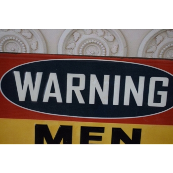 BLASZANY SZYLD - Warning Men At Work - Metalowa Dekoracja Ozdoba