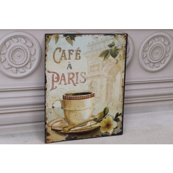 BLASZANY SZYLD - Cafe a Paris - Kawa w Paryżu - Zawieszka Do Restauracji