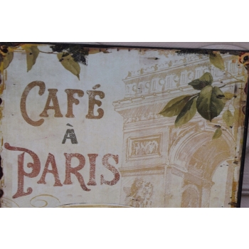BLASZANY SZYLD - Cafe a Paris - Kawa w Paryżu - Zawieszka Do Restauracji