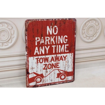 BLASZANY SZYLD - No Parking - Nie Parkować - Zawieszka Na Bramę Ogrodzenie